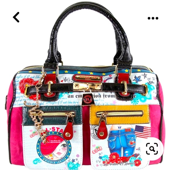 Nicole Lee Modern Print/Western Cowboy-Colorful Fun Handbag/Purse - Picture 2 of 9